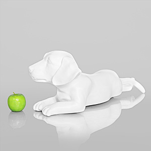 Fiberglass Dog Mannequin, White